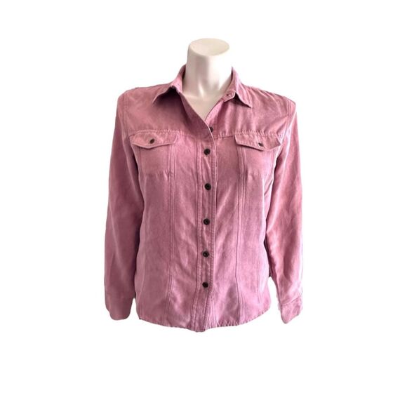 Croft & Barrow Womens Pink Faux Suede, Lined Button Up Shirt/Jacket - Size M  ** - Picture 1 of 4